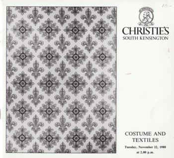 Image for Costume and Textiles auction catalog Nov 22, '88