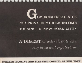 Governmental Aids for Private Middle-Income Housing in New York City