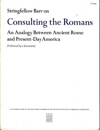 Image for Consulting the Romans: an analogy between Ancient Rome and Present Day