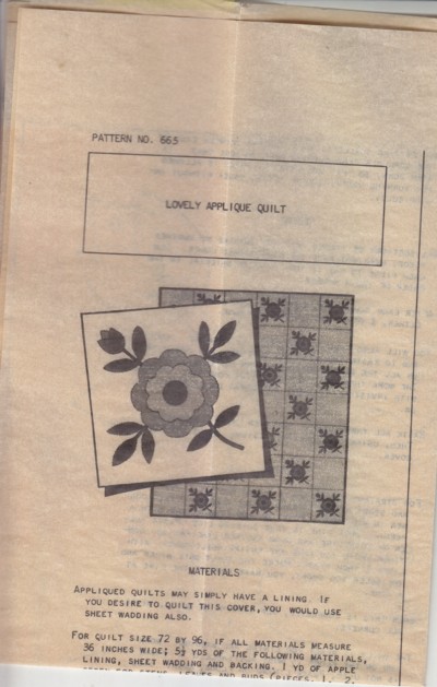 Image for (Pattern No. 665) Lovely Applique Quilt