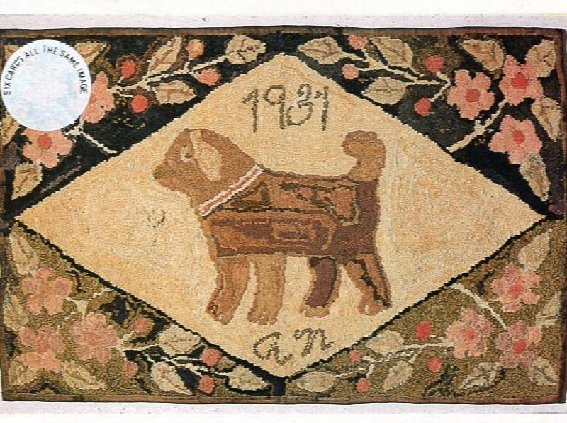 Image for 6 post cards of a hooked rug made in 1931